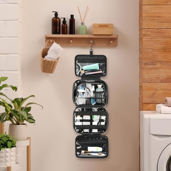 Travel Toiletry Bag Waterproof Organizer with Compartments for Men Women - Picture 8 of 9